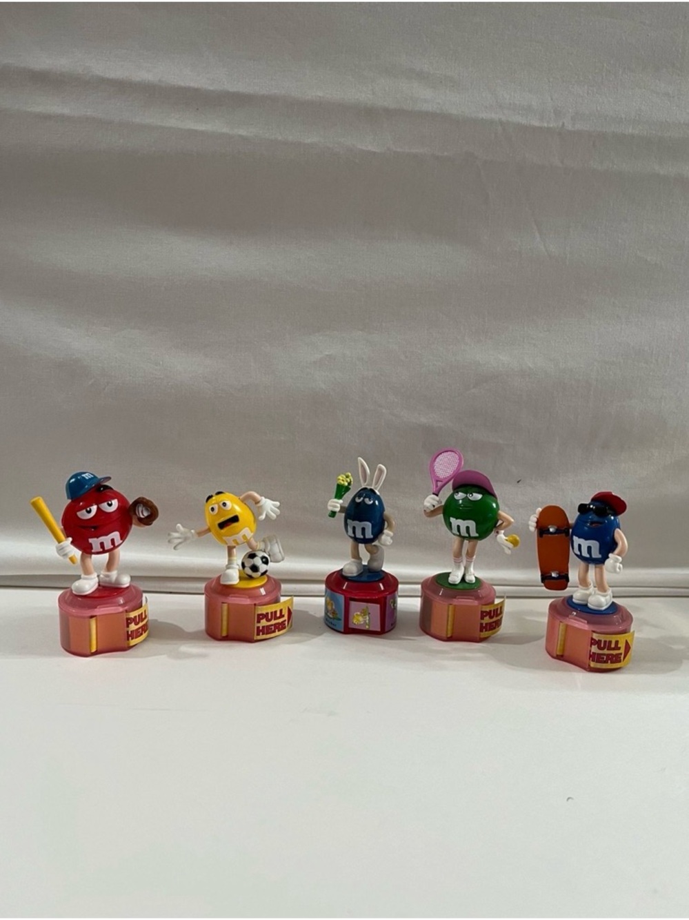 M&M'S Colorful Character Figures With Stickers - Red, Yellow, Blue, Green, Brown